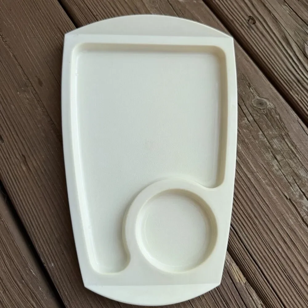 Vintage Fremware No 808 Melamine TV Dinner Snack Trays Set 4 Red White